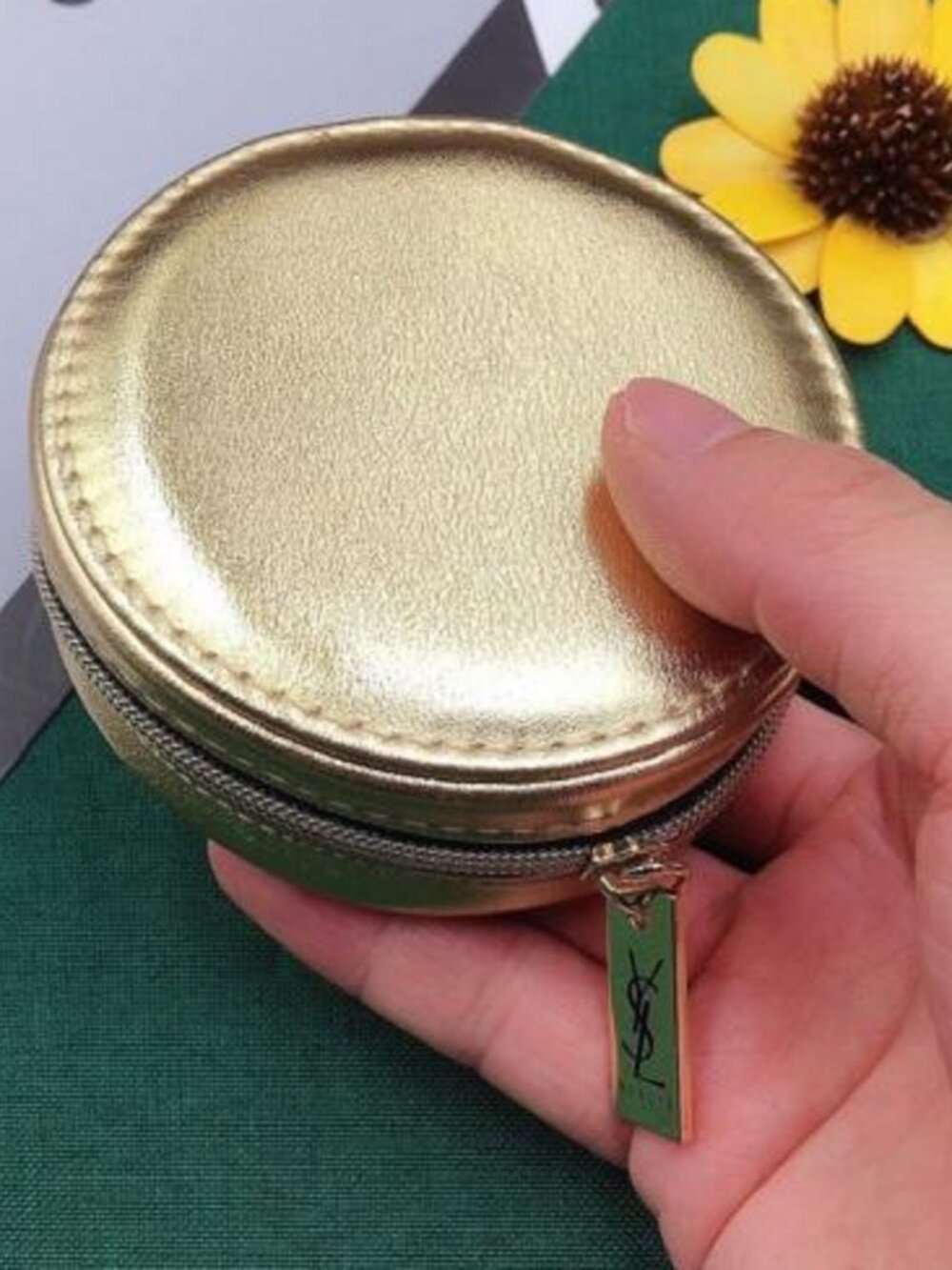 Round Coin Purse Makeup Pouch YSL